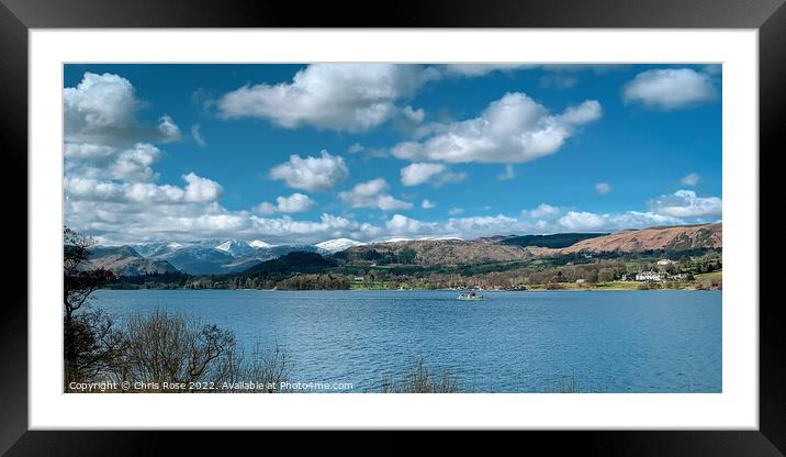 Ullswater on a crisp spring day near Pooley Bridge Framed Mounted Print by Chris Rose