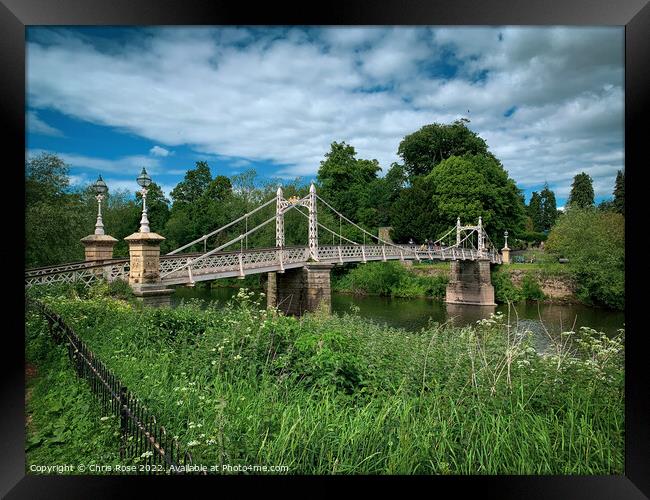 Victoria Bridge across the River Wye in Hereford Framed Print by Chris Rose