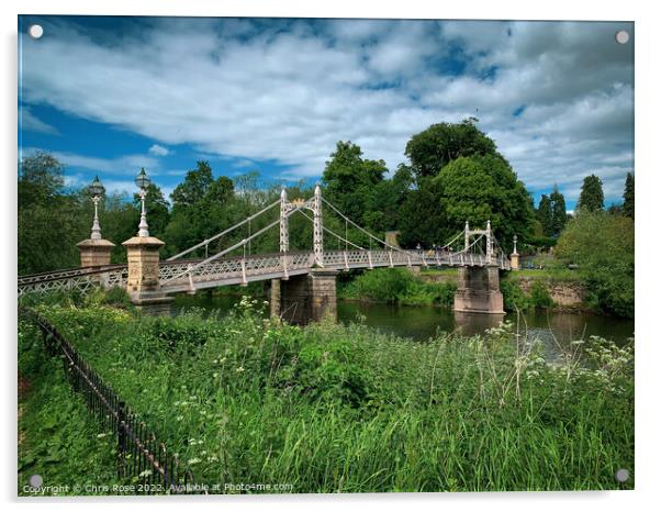 Victoria Bridge across the River Wye in Hereford Acrylic by Chris Rose