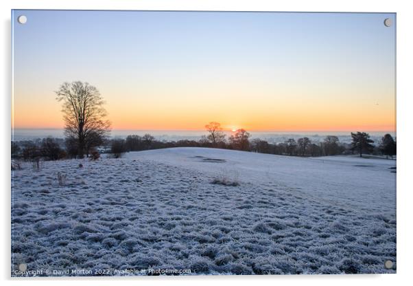 Sunrise on a Frosty Morning Acrylic by David Morton