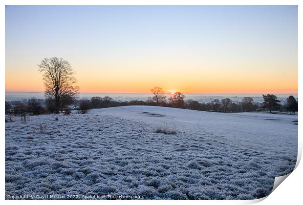 Sunrise on a Frosty Morning Print by David Morton