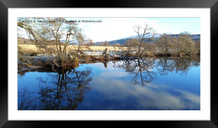 Serene Scenery at Loch Tay Framed Mounted Print by Sandy Young