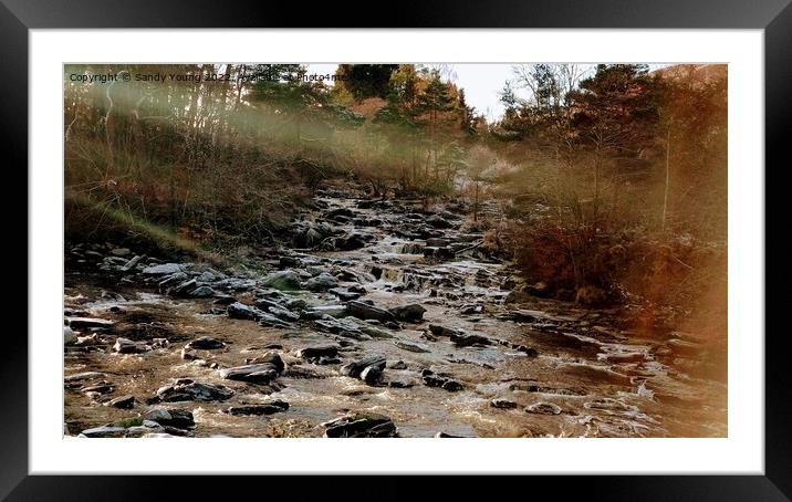 Majestic Falls of Dochart Framed Mounted Print by Sandy Young