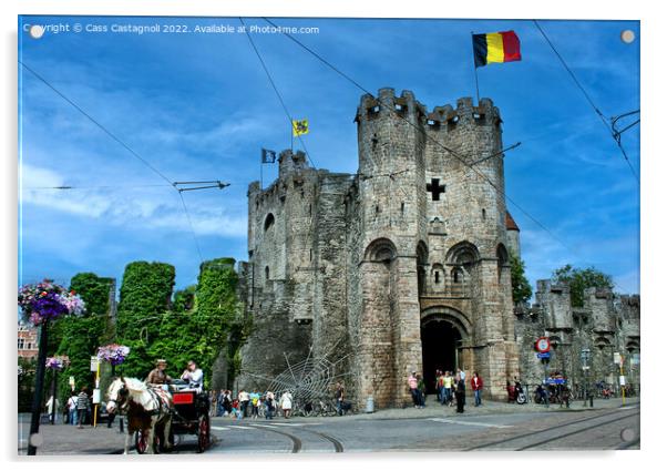 Ghent Castle of the Counts, Belgium Acrylic by Cass Castagnoli