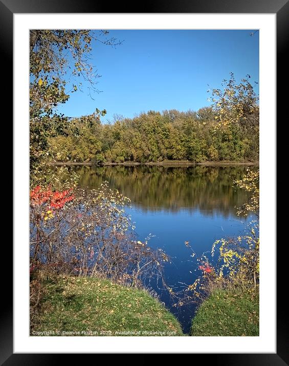 Mesmerizing Autumn River Scene Framed Mounted Print by Deanne Flouton