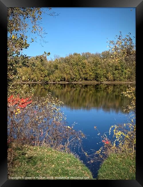 Mesmerizing Autumn River Scene Framed Print by Deanne Flouton