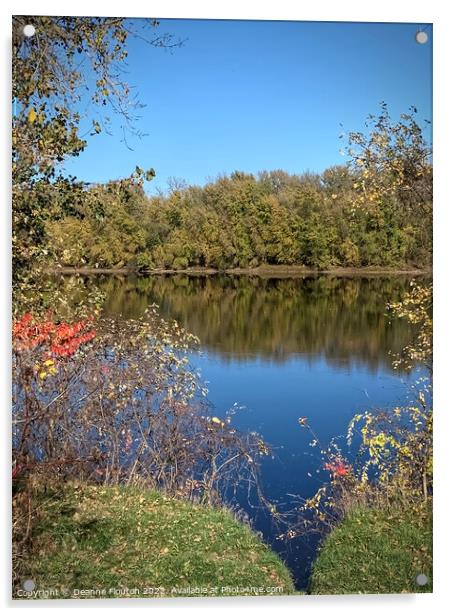 Mesmerizing Autumn River Scene Acrylic by Deanne Flouton