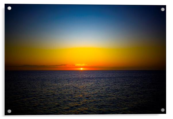 Sunset Over the Sea on East Coast Acrylic by Antonio Ribeiro