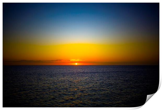 Sunset Over the Sea on East Coast Print by Antonio Ribeiro