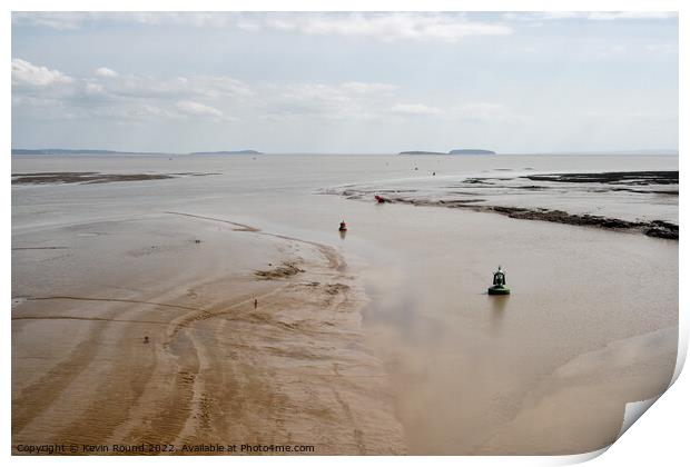 Cardiff Bay Mudflats Print by Kevin Round