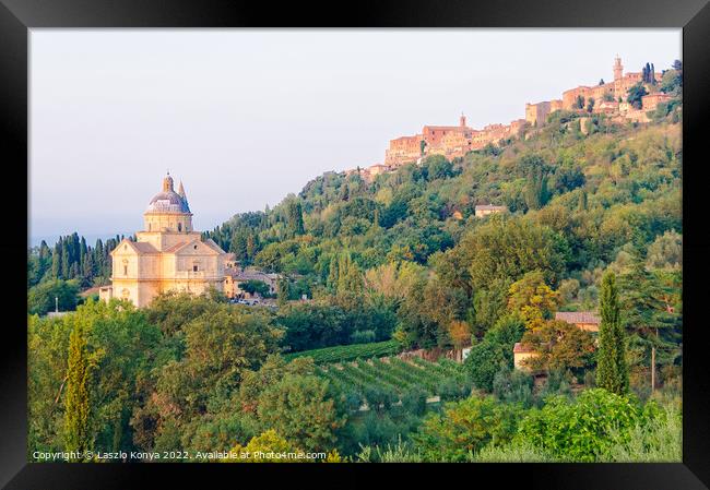 Tempio di San Biagio - Montepulciano Framed Print by Laszlo Konya