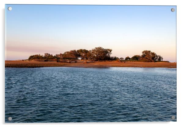 Round Island Hervey Bay at Sunset Acrylic by Antonio Ribeiro