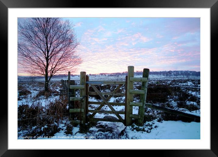 Gardoms edge in Winter, Derbyshire Framed Mounted Print by john hill
