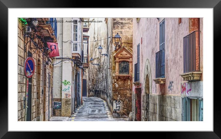 Palma City Old Town Framed Mounted Print by Peter F Hunt