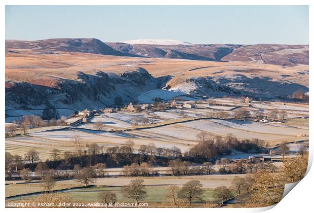Frosty Holwick, Teesdale from Middle Side Print by Richard Laidler