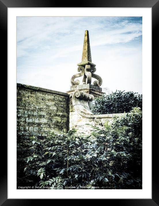 Pinnacle On Top of A Corner Of A Wall In The Garde Framed Mounted Print by Peter Greenway