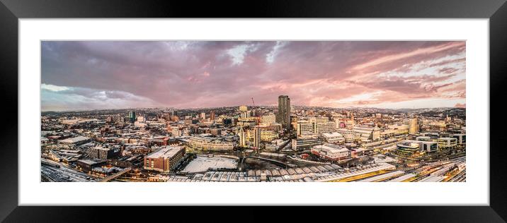 Sheffield Skyline Sunset Framed Mounted Print by Apollo Aerial Photography