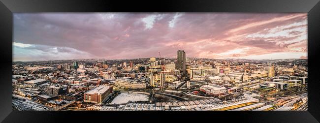 Sheffield Skyline Sunset Framed Print by Apollo Aerial Photography