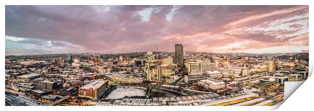 Sheffield Skyline Sunset Print by Apollo Aerial Photography