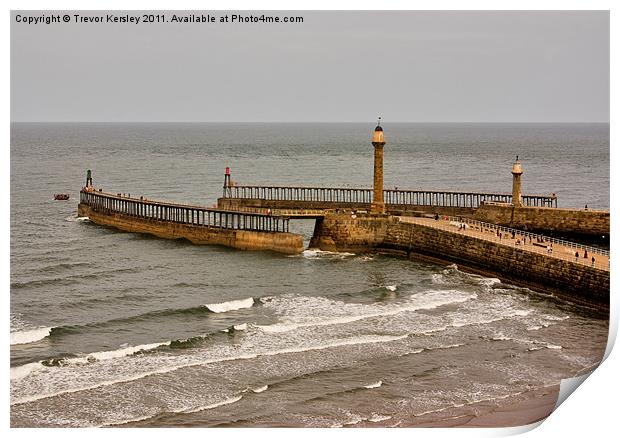 Whitby Harbour Print by Trevor Kersley RIP
