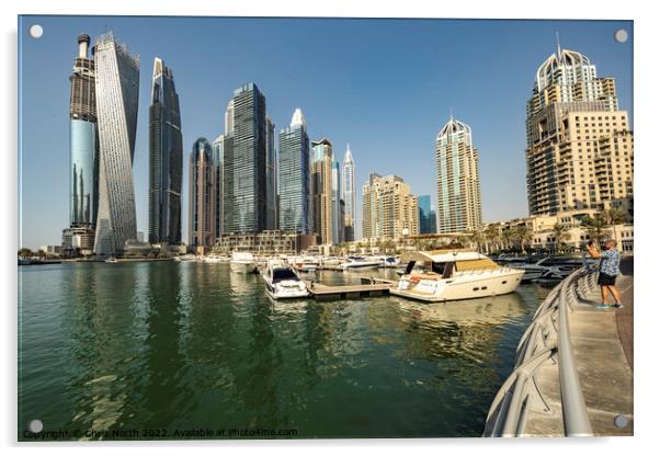 Skyscraper apartments at Dubai Marina Acrylic by Chris North