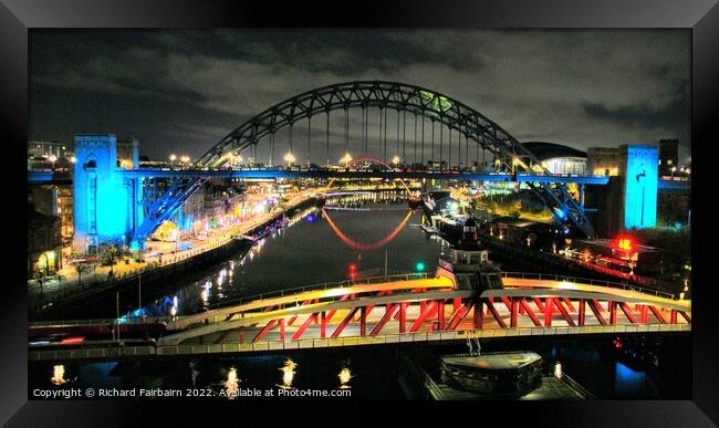 A View Along The Tyne Framed Print by Richard Fairbairn