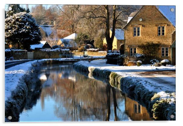 Lower Slaughter Cotswolds Gloucestershire England Acrylic by Andy Evans Photos