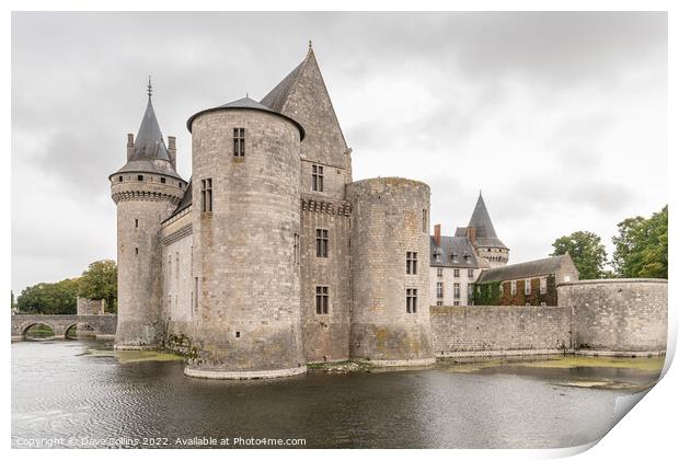 Château de Sully-sur-Loire and surrounding moat, Sully-sur-Loire, France Print by Dave Collins