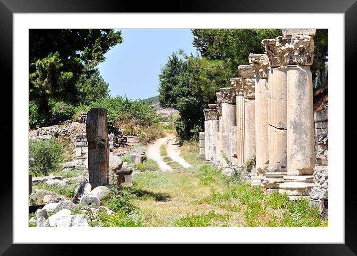 Ruins of Efesus Framed Mounted Print by Nelly Gogus
