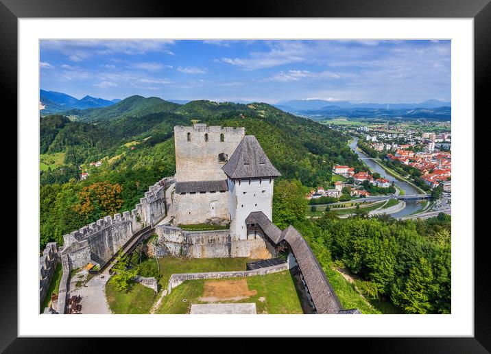 Celje Castle And City In Slovenia Framed Mounted Print by Artur Bogacki