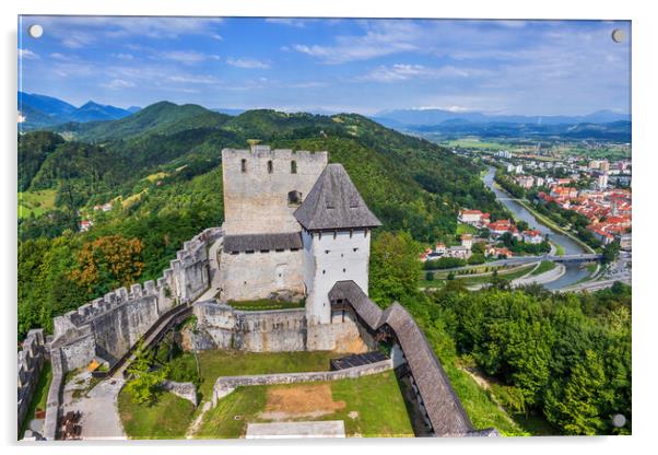 Celje Castle And City In Slovenia Acrylic by Artur Bogacki