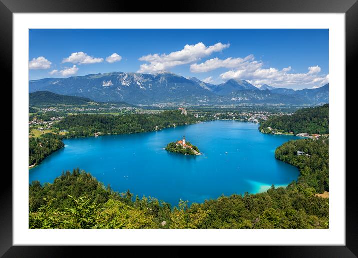 Lake Bled Landscape In Slovenia Framed Mounted Print by Artur Bogacki