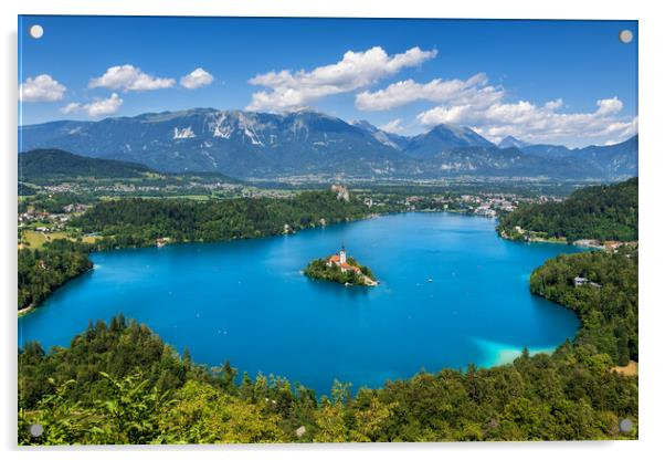 Lake Bled Landscape In Slovenia Acrylic by Artur Bogacki