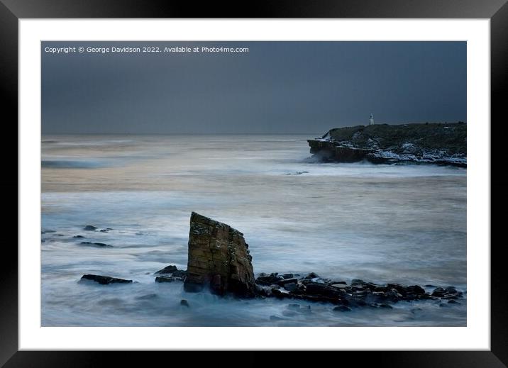 North East Sea Stack  Framed Mounted Print by George Davidson