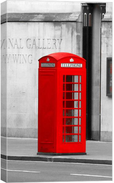 Red Phone Box Canvas Print by Liz Ward
