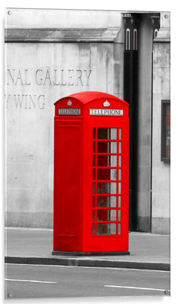 Red Phone Box Acrylic by Liz Ward