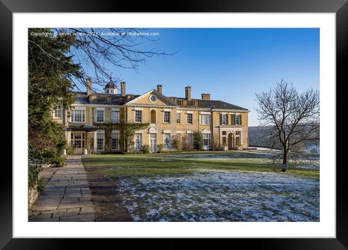 Polesden Lacey mid winter sun and a sprinkle of snow Framed Mounted Print by Kevin White