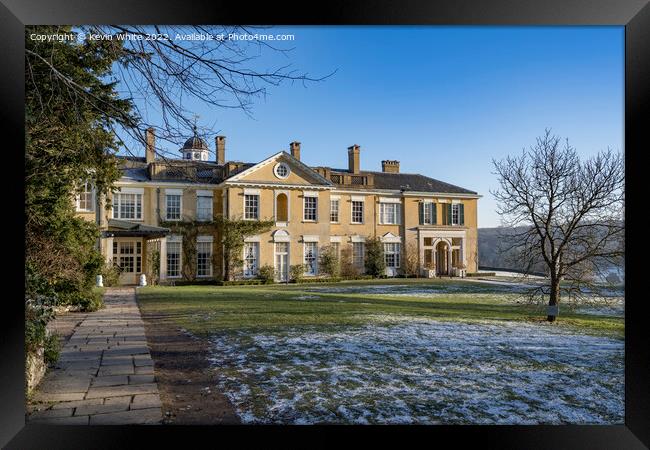 Polesden Lacey mid winter sun and a sprinkle of snow Framed Print by Kevin White