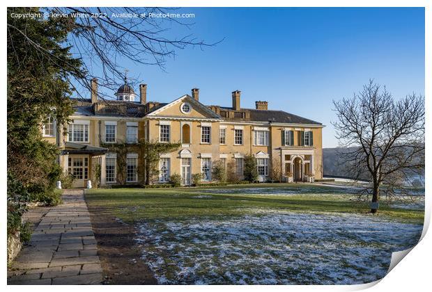 Polesden Lacey mid winter sun and a sprinkle of snow Print by Kevin White
