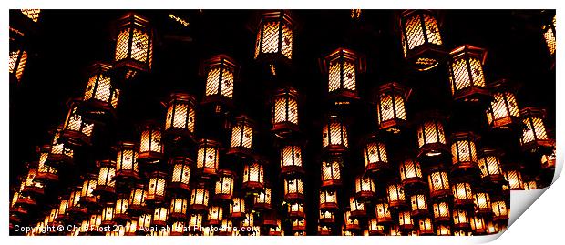 Lanterns Daisho-in Temple, Japan Print by Chris Frost