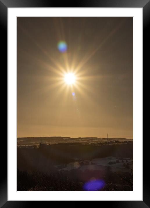 Solar Flares over Calderdale Framed Mounted Print by Glen Allen