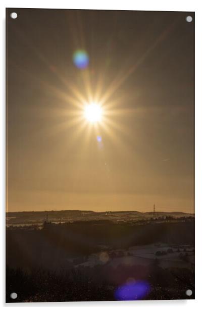 Solar Flares over Calderdale Acrylic by Glen Allen