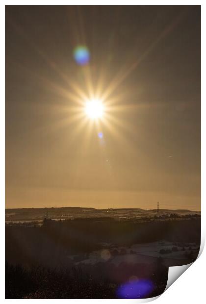 Solar Flares over Calderdale Print by Glen Allen