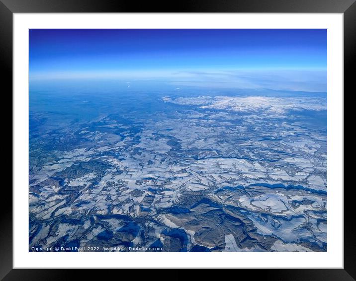 Aerial Snow Vista  Framed Mounted Print by David Pyatt
