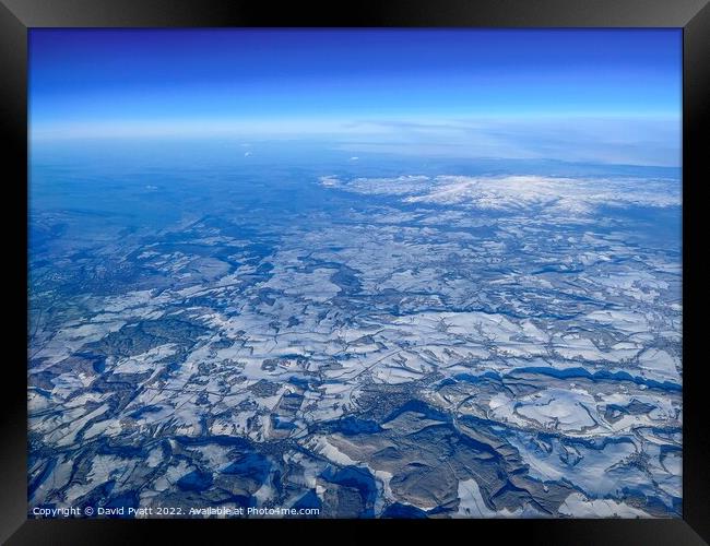 Aerial Snow Vista  Framed Print by David Pyatt