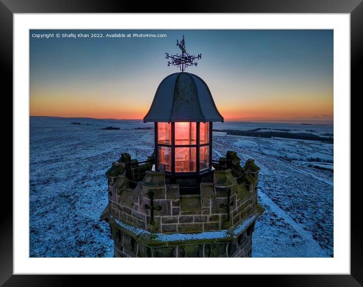 Winter Sunset at Darwen Tower, Lancashire Framed Mounted Print by Shafiq Khan