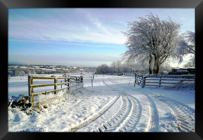 Derbyshire Winter Framed Print by john hill