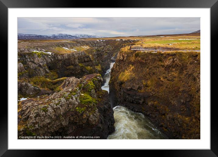 Kolugljufur Canyon, Bakkavegur, Iceland Framed Mounted Print by Paulo Rocha