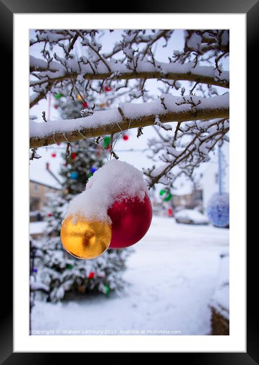 Christmas Baubles Framed Mounted Print by Graham Lathbury