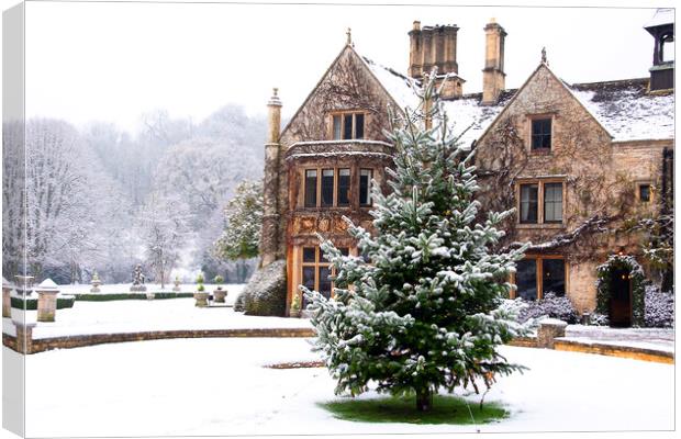 Castle Combe in the snow Canvas Print by Graham Lathbury